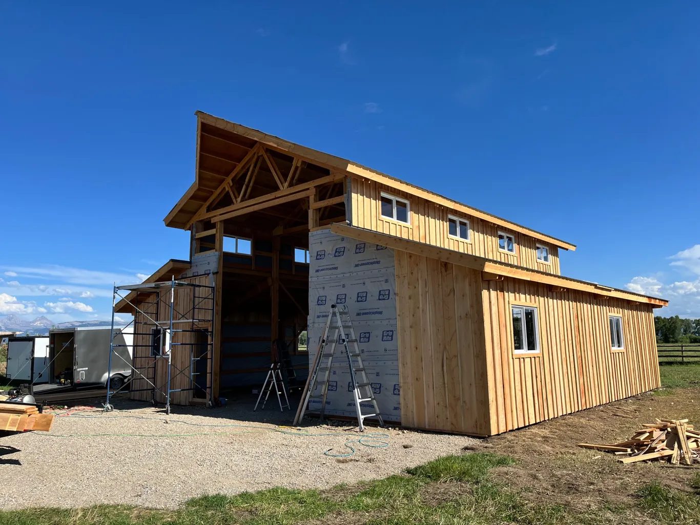 Siding installation in progress
